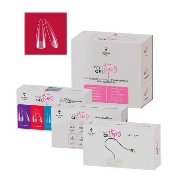 Victoria Vynn Soft Gel Tips Long Stiletto Complete Kit with LED Lamp