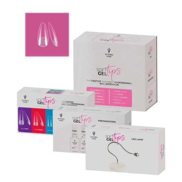 Victoria Vynn Soft Gel Tips Medium Almond Complete Kit with LED Lamp