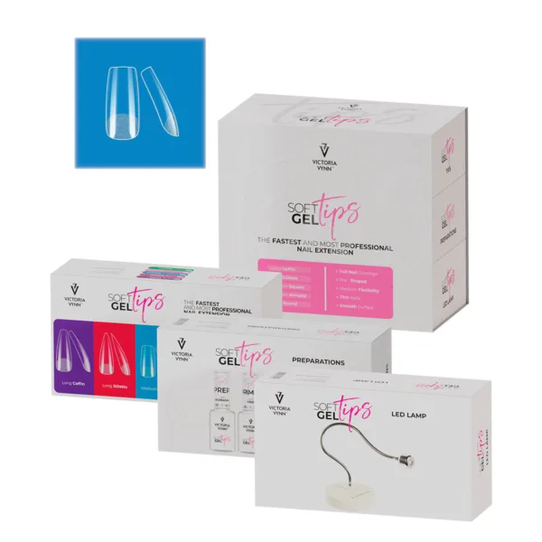 Victoria Vynn Soft Gel Tips Medium Square Complete Kit with LED Lamp