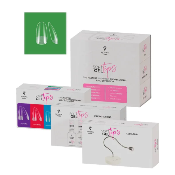 Victoria Vynn Soft Gel Tips Short Round Complete Kit with LED Lamp